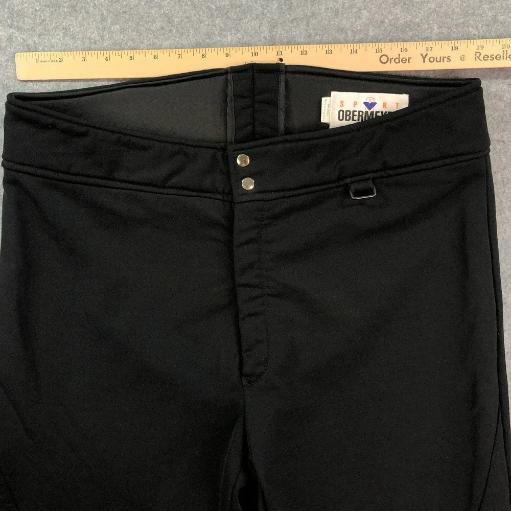 Obermeyer Sport Mens Ski Pants 38 Black Snow Condor Nylon Wool Blend Stretch
